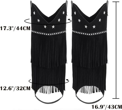 أغطية الحذاء Western Cowgirl مع Fringe Women Rodeo Accessory West موضوع Cosplay Costume Renaissance Halloween in Kuwait