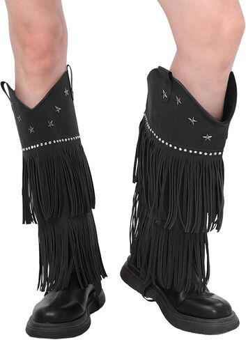 أغطية الحذاء Western Cowgirl مع Fringe Women Rodeo Accessory West موضوع Cosplay Costume Renaissance Halloween in Kuwait