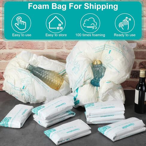 16 Pack Foam Bag for Shipping, 16"x 14" Foam Expanding Foam Packaging Bags, Handy Packing and Shipping Bag, Instant Pack Quick Expanding Foam Packaging Bags for Packing Mailing Shipping in Saudi Arabia