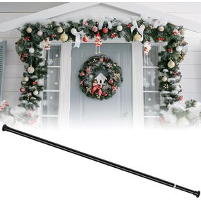 Blulu Extra Long 39.37 "-114.17" شماعات Garland لإطار الباب الأمامي قابلة للتعديل شماعات إكليل إكليل إكليل لعيد الميلاد ديكور عروض نافذة باب مختلفة ، لا توجد مسامير مسامير (أسود) in Kuwait
