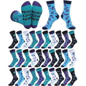 20 زوجًا من الانتحار الوقاية من الوعي الجوارب الجوارب الأرجواني و Teal Ribbon Cotton Crew Socks for National Suebety Monther Supplies in Kuwait