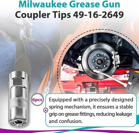 6 PCS 49-16-2649 قارئ الأسلحة الشحوم ، ل MILWAUKEE M18 & M12 Cordless Grease Puns High-Pressure Passion Placement-يناسب 2448-20 ، 2449-20 ، 2450-20 طرازات in Kuwait