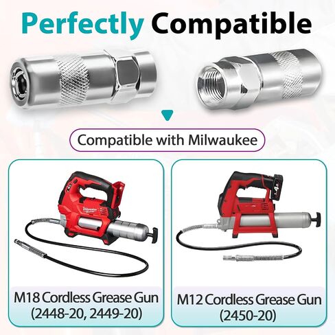 6 PCS 49-16-2649 قارئ الأسلحة الشحوم ، ل MILWAUKEE M18 & M12 Cordless Grease Puns High-Pressure Passion Placement-يناسب 2448-20 ، 2449-20 ، 2450-20 طرازات in Kuwait