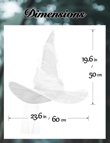 Vzqi Witch Hat Halloween Witches Hat القبعات الساحرة السوداء للنساء معالج البالغين 24 بوصة قبعة شبكية كبيرة in Saudi Arabia