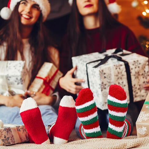 Geyoga 12 Pair Cupcake Socks Bulk Women Heart Fuzzy Socks No Shedding Soft Plush Fluffy Slipper Warm Socks DIY Gifts for Her in Saudi Arabia