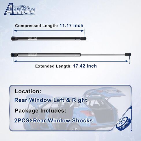 6260 Rear Window Glass Shocks Struts Lift Supports Gas Springs Compatible with 2008-2012 Ford Escape, 2008-2012 Mazda Tribute, 2009-2012 Mercury Mariner, Replace PM3165 SG304099, Pack of 2 PCS in Saudi Arabia
