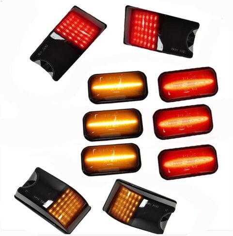 LED LED CAB Roof Light Kit 10pcs for 2003-2009 H2 ، 2005-2009 H2 SUT TOP Marker Lights Amber Red ، Smoke Lens in Kuwait
