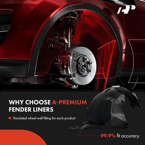 A-Premium Pair Front Inner Fenders Liner Splash Shield Set with Clips & Insulation Foam - Compatible with Chevrolet Trax 2017 2018 2019 2020, Sport Utility - Factory Fresh (PP) in Saudi Arabia