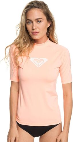Roxy Women's Standard Whole Hearted قصير الأكمام Rashguard، Opal 242 Exc in Saudi Arabia