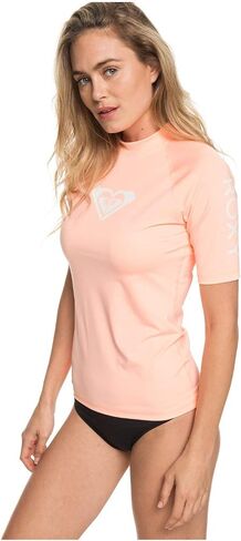 Roxy Women's Standard Whole Hearted قصير الأكمام Rashguard، Opal 242 Exc in Saudi Arabia