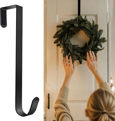 Wreath Hanger for Front Door, 12" Wreath Door Hanger for Hanging Clothes, Bags - Wreath Hook Perfect for Halloween Wreath, Wedding & Christmas Decorations Over Door Hanger (Golden) in Saudi Arabia
