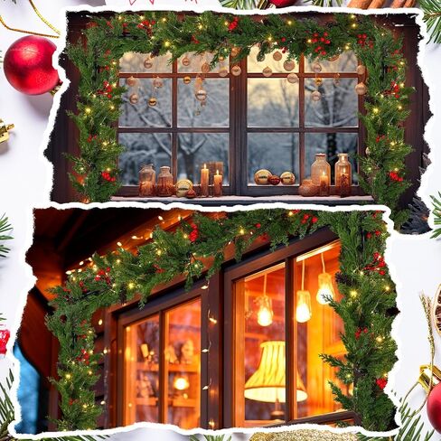 Blulu Extra Long 39.37 "-114.17" شماعات Garland لإطار الباب الأمامي قابلة للتعديل شماعات إكليل إكليل إكليل لعيد الميلاد ديكور عروض نافذة باب مختلفة ، لا توجد مسامير مسامير (أسود) in Kuwait