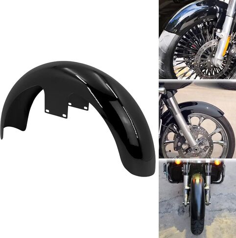دراجة نارية 19 بوصة Fender Fender Mudguard Fit for Harley Touring Road Road Glide Electra Glide Glide Glide Custom Baggers (لـ 120 / R19 ، Gloss Black) in Saudi Arabia