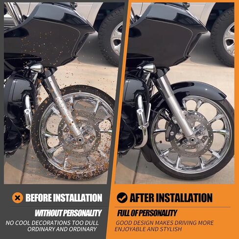 دراجة نارية 19 بوصة Fender Fender Mudguard Fit for Harley Touring Road Road Glide Electra Glide Glide Glide Custom Baggers (لـ 120 / R19 ، Gloss Black) in Saudi Arabia