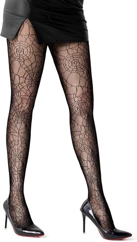 Spooktacular Creations Halloween Spider Web Fishnet Tights, Spider Accessories, Net Tight Spider Dress Accessories for Adult Women for Halloween Role Play Costumes and Dress-ups in Saudi Arabia
