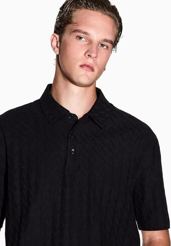 Armani Exchange Mens Cotton Jacquard Regular Fit Polo in Saudi Arabia