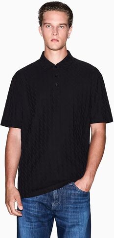 Armani Exchange Mens Cotton Jacquard Regular Fit Polo in Saudi Arabia