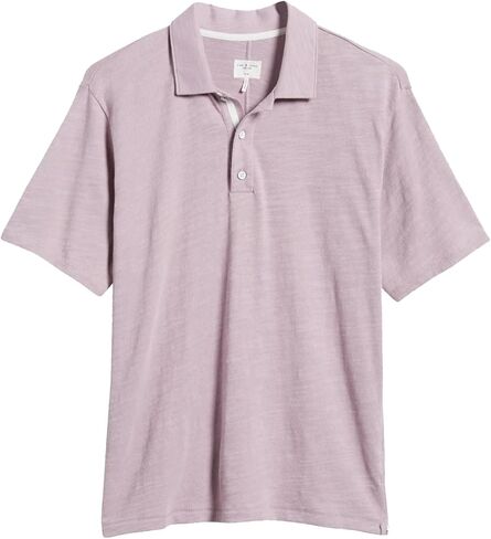 Rag & Bone Men's Flame Polo Berry Pink Short Sleeve Polo T-Shirt in Saudi Arabia