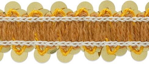 2-Row Metallic Stretch Sequin Trim, 7/8-Inch Versatile Sequins for Crafts, Durable Sequins Trim for Sewing, 10-Yard Cut, Black in Saudi Arabia