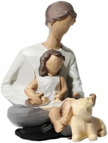 Waowumar Family of 3 Figurines Decor Resin Family Sculpture Parents and Daughter Statue Gifts for Family Home Decoration for Birthday Thanksgiving Christmas in Kuwait