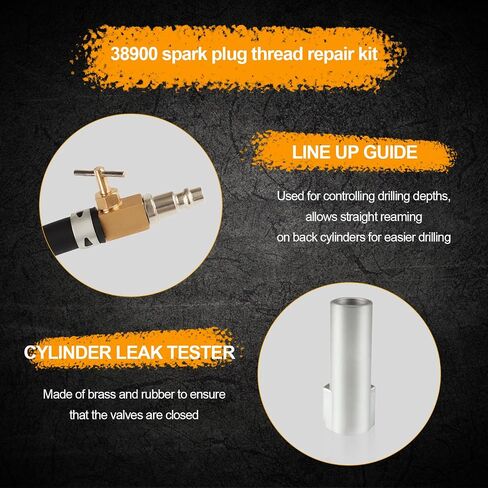 38900 Triton Dual Valve Spark Plug Thread Repair kit, Suitable for Ford F150/250/350 E150/250/350 4.6L, 5.4L, 6.8L Dual Valve Engines, Including 10 M14-1.25 Blades and Tools in Saudi Arabia