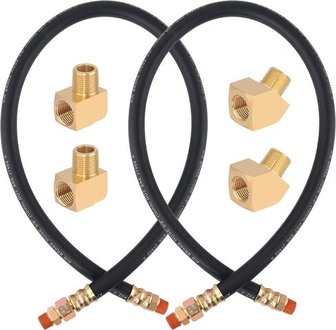 2PCS 3/8" Air Brake Chamber Hose, Dazakoot 3/8" Fit End x 3/8" Swivel End Rubber Air Brake Hose Assembly with Fittings, SAE J1402 Air Brake Hose for Semi Truck -36in in Saudi Arabia