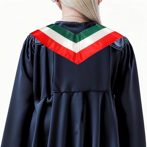 2 Pack Mexico Mexican Nation Flag Graduation Stole, Satin Embroidery Graduation Sash for International Students, 72 Inch Length in Saudi Arabia