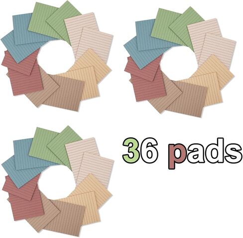 (12 Pack) Lined Sticky Notes 4x6 in Post Ruled Stickies Super Sticking Power Memo Pads Vintage Colors in Saudi Arabia