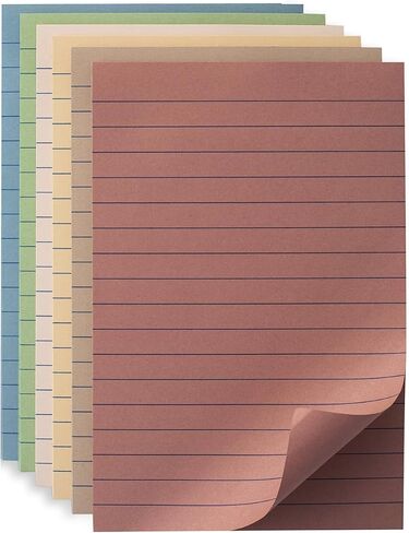 (12 Pack) Lined Sticky Notes 4x6 in Post Ruled Stickies Super Sticking Power Memo Pads Vintage Colors in Saudi Arabia
