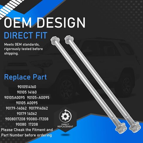 9010514160 2 PCs Front Upper Control Arm Bolt With Nut Compatible With 2003-2023 Toyota 4Runner FJ Cruiser Tacoma 2003-2022 Lexus GX460 GX470 Replaces 90105-A0095 90179-14062 90080-17208 in Saudi Arabia