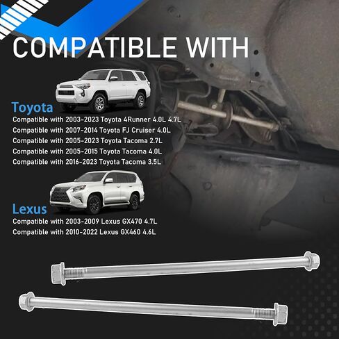 9010514160 2 PCs Front Upper Control Arm Bolt With Nut Compatible With 2003-2023 Toyota 4Runner FJ Cruiser Tacoma 2003-2022 Lexus GX460 GX470 Replaces 90105-A0095 90179-14062 90080-17208 in Saudi Arabia