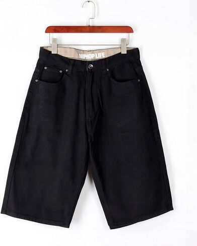 Enrica Men's Baggy Jorts Casual Loose Fit Hip Hop Skateboard Denim Shorts in Kuwait