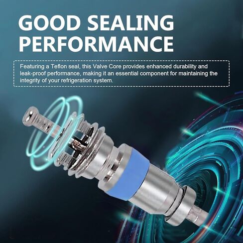 Valve Core for R410 R32 R22,High Pressure with Teflon Seal,HVAC Replacement Part Ideal for Refrigeration Systems and Air Conditioning 50PCS in Kuwait
