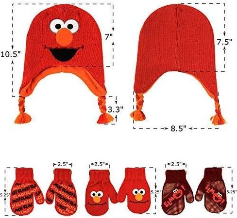 Sesame Street Elmo Hat and 2 Pair Mittens Cold Weather Set, Size Age 2-4, Elmo Mitten 2-4 in Saudi Arabia