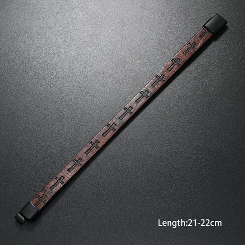 1PC Cross Unique Clasp Woven Bracelet, Leather Band Bracelet, Stylish Cross Design for Women and Men, Classical and Fashion Jewelry Accessory(Brown) in Saudi Arabia