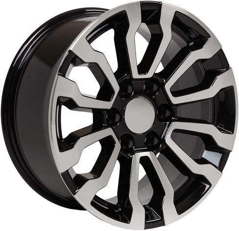 OE Wheels CV35 18 بوصة الحافات تتناسب مع Sierra 1500 AT4 Style 6x139.7 18x8.5 Gloss Black Machined - Hollander 5909 (مجموعة من 4) in Kuwait