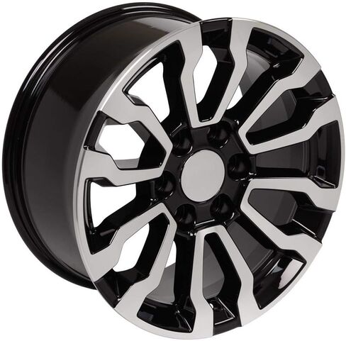OE Wheels CV35 18 بوصة الحافات تتناسب مع Sierra 1500 AT4 Style 6x139.7 18x8.5 Gloss Black Machined - Hollander 5909 (مجموعة من 4) in Kuwait