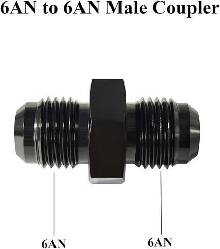 6AN ذكر إلى 6AN ذكر مضيئة مقرنة وصلة لتركيب خرطوم الوقود محول سبائك الألومنيوم الاتحاد موصل مستقيم أسود بأكسيد السطح 4 قطعة in Kuwait