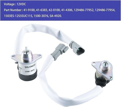 Fuel Shut Off 41-9100 41-6383 42-0100 41-4306 129486-77952 1500-3076 Fit for Yanmar Engine 3TNE72 Thermo King TK249 12VDC in Saudi Arabia