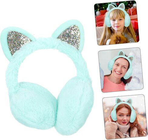 PartyKindom Lightweight Cat Ear Muffs Winter Ear Warmers Fuzzy Windproof Earmuff for Hiking Cycling Skating in Saudi Arabia