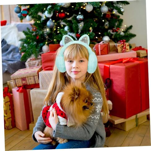 PartyKindom Lightweight Cat Ear Muffs Winter Ear Warmers Fuzzy Windproof Earmuff for Hiking Cycling Skating in Saudi Arabia