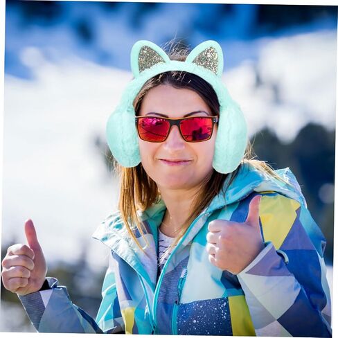 PartyKindom Lightweight Cat Ear Muffs Winter Ear Warmers Fuzzy Windproof Earmuff for Hiking Cycling Skating in Saudi Arabia