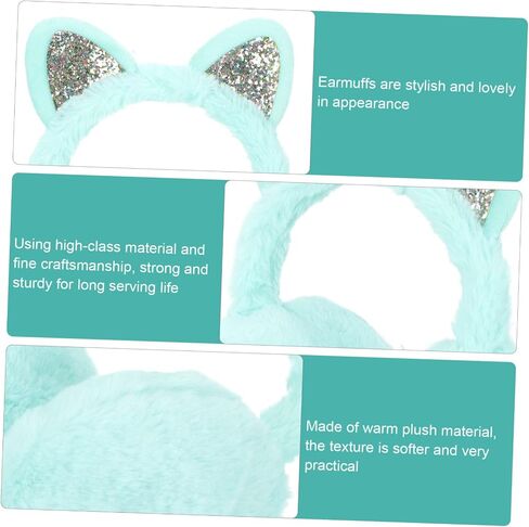 PartyKindom Lightweight Cat Ear Muffs Winter Ear Warmers Fuzzy Windproof Earmuff for Hiking Cycling Skating in Saudi Arabia