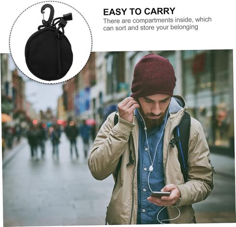 Portable Earphone Storage Pouch with Compartments Utility Coin Purse for Belt Backpack Versatile Organizer for Cash Keys Headphones and More for Outdoor Sports in Saudi Arabia