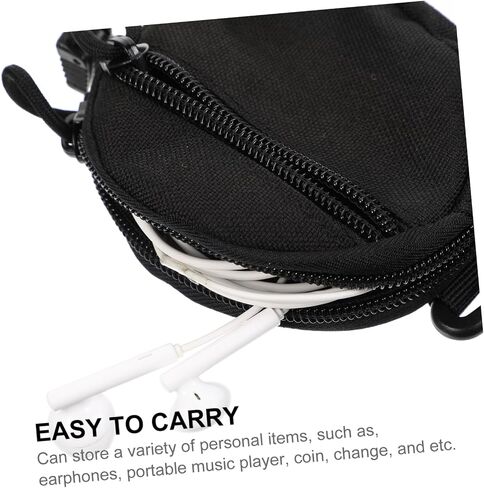 Portable Earphone Storage Pouch with Compartments Utility Coin Purse for Belt Backpack Versatile Organizer for Cash Keys Headphones and More for Outdoor Sports in Saudi Arabia