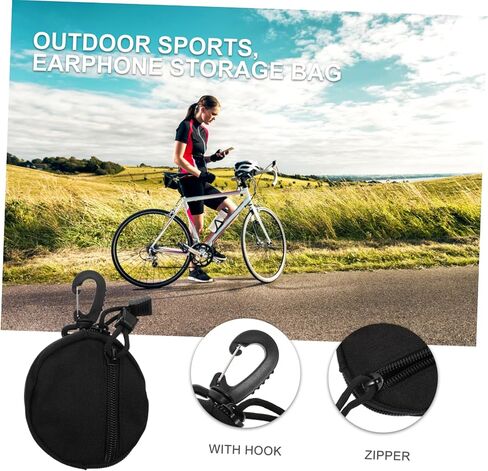 Portable Earphone Storage Pouch with Compartments Utility Coin Purse for Belt Backpack Versatile Organizer for Cash Keys Headphones and More for Outdoor Sports in Saudi Arabia