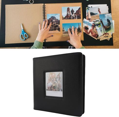 ASIXXSIX PU Leather Photo Photo Book for Wide 300 400 90x110mm Photos ، 36 Pages يحتفظ 288 صورة ، للتخزين في الذاكرة (أسود) in Saudi Arabia