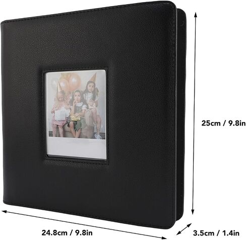 ASIXXSIX PU Leather Photo Photo Book for Wide 300 400 90x110mm Photos ، 36 Pages يحتفظ 288 صورة ، للتخزين في الذاكرة (أسود) in Saudi Arabia