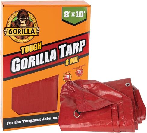 Gorilla 10' x 14' Tough Tarp (97033) - Heavy-Duty, Waterproof, and Versatile Outdoor Protection. Reinforced Edges & Hem & Durable Material. Ideal for Camping, Gardening, and More… in Saudi Arabia