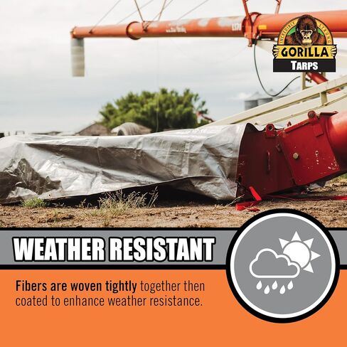 Gorilla 10' x 14' Tough Tarp (97033) - Heavy-Duty, Waterproof, and Versatile Outdoor Protection. Reinforced Edges & Hem & Durable Material. Ideal for Camping, Gardening, and More… in Saudi Arabia